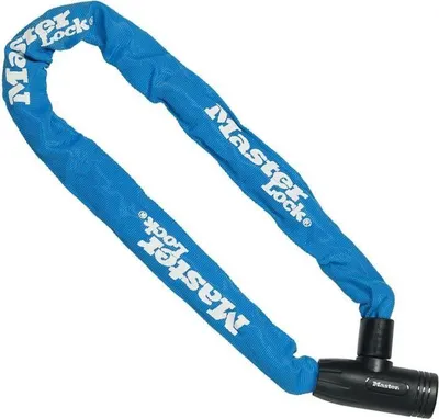 Obrázek produktu pro Zámek na řetěz kola Master Lock, 90 cm, kalená ocel, klíč, modrý