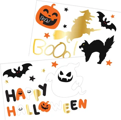Produktbild von 18 Spooky Booo Fensteraufkleber