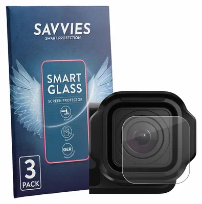 Produktbild von 3x Savvies Schutzglas Folie für GoPro Mission 1 Pro (Linse) 9H Panzer Schutzfolie Glas Displayschutz klar transparent