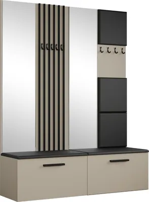 Produktbild von Masseno Garderobe-Set MODULO 161,2/204/40 cm Modern Garderobenschrank Kaschmir
