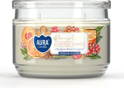 Obrázek produktu pro BISPOL Aura 30H Skleněná vonná svíčka s víčkem Orangerie sušenky