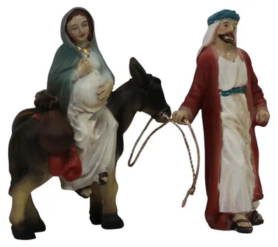 Produktbild von Krippenfiguren Herbergssuche für 9 cm Figuren aus Polyresin