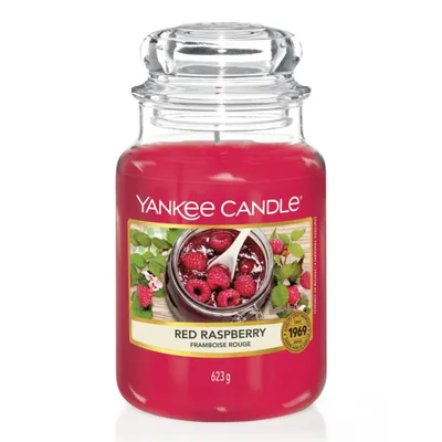 Produktbild von Yankee Candle Duftkerze Red Raspberry Rot, Apothekerglas 623g, 110-150 Std. Brenndauer