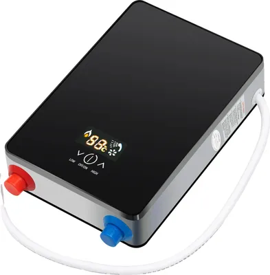 Zdjęcie produktu dla Natychmiastowy elektryczny podgrzewacz wody, regulowana temperatura, wodoodporna konstrukcja, czarny