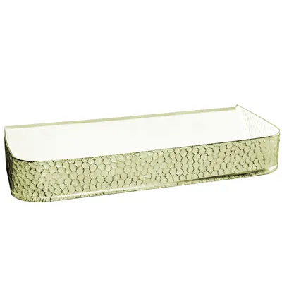 Produktbild von Ofenvorsetzer | Glutfänger | Aschefänger | weiß-gold | gehämmert | Kaminzubehör