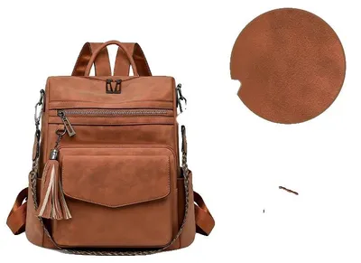 Image de Sac à dos, imperméable, anti-vol, couleur marron