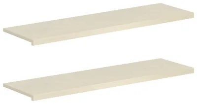 Image de Deux appuis de fenêtre, blancs, en bois massif de chêne, dimensions : 140 x 40 x 2 cm