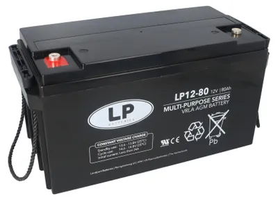 Obrázek produktu pro Olověná baterie Landport 12 V 80 Ah AGM baterie NSA LP12-80 T6