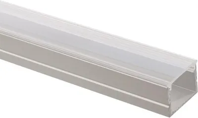 Produktbild von Aluminiumprofil Aufbau für LED Streifen bis 16 mm mit durchgehender Abdeckung Milchweiße Klemme 2 m