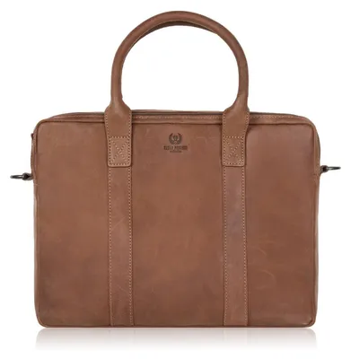 Produktbild von Herren Dokumententasche aus Leder in Cognac für Laptop Paolo Peruzzi IM-05-CG