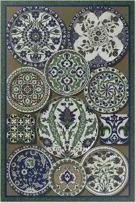 Produktbild von Gemustert von Albert Racinet – Vinyl Fußmatte – 60x90 cm – Rutschfest, Pflegeleicht & Langlebig