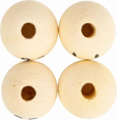 Produktbild von Holzperlen Kugeln LÄCHELNDE GESICHTER 2 5cm 4St.