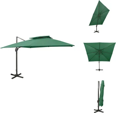 Zdjęcie produktu dla vidaXL Parasol Ampel z wentylacją 300x300 cm Zielony - Parasole i parasole przeciwsłoneczne
