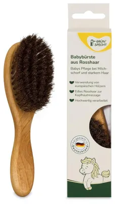 Produktbild von GRÜNSPECHT Natürliche Rosshaarbürste 605-00 für Babys, 1 Stk