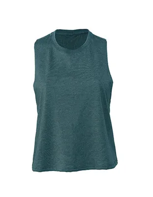 Produktbild von Bella 6682 | Damen Racerback Cropped Tank - Farbe: Heather Deep Teal - Größe: M