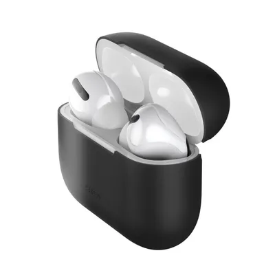 Produktbild von Baseus 360 Grad Vollschutz Silikon Case Gel Ladetasche Schutztasche Hülle Case kompatibel mit Airpods Pro Schwarz