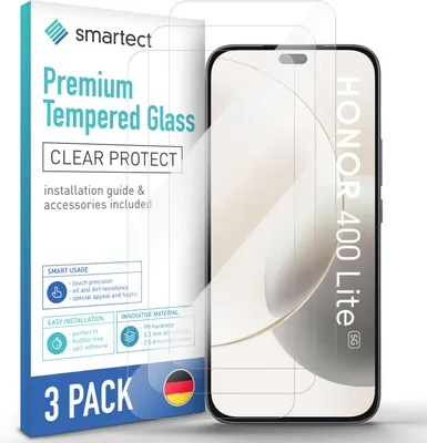 Produktbild von 3x Schutzglas Panzerfolie Klar für Honor 400 Lite 5G Displayschutz Hartglas Glas