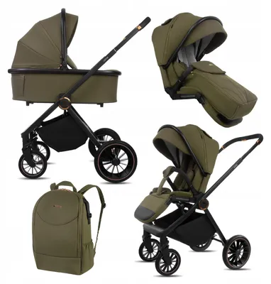 Zdjęcie produktu dla BabyLux® Wózek Dziecięcy 2w1 CASTOR Spacerówka Gondola Lekki Składany Zestaw, 4 Pozycje Oparcia, Torba do Przewijania i inne Akcesoria, 0-22kg
