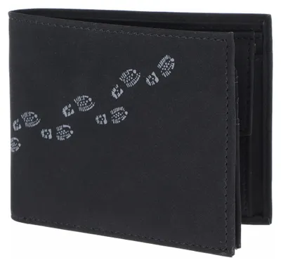 Zdjęcie produktu dla oxmox portfel New Cryptan RFID Protect cross-body portfel Footsteps 2.0 Print Grey Black czarny