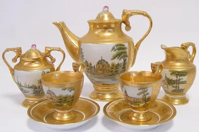 Immagine prodotto di Casa Padrino Servizio da caffè barocco oro / multicolore h. 19,5 cm - Servizio da tavola in porcellana fine
