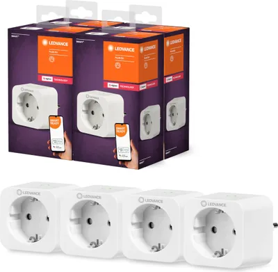 Produktbild von LEDVANCE ZigBee Smart Steckdose Innen Alexa/Google kompatibel 4er-Pack