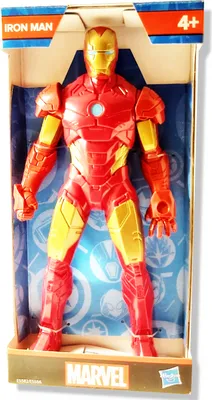 An Iron Man action figure in its retail packaging.