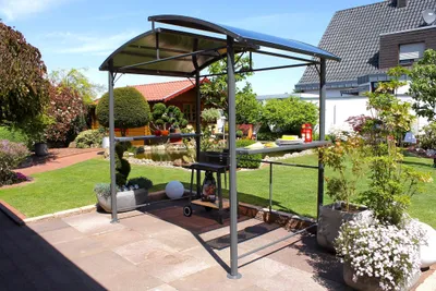 Produktbild von Leco Profi-Grillpavillon grau - Maße: 245 cm x 150 cm x 233 cm; 13880999
