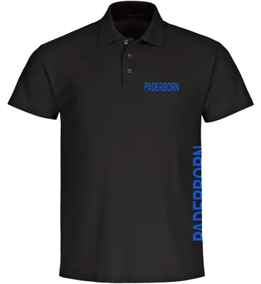 Produktbild von multifanshop Poloshirt - Paderborn - Brust & Seite, schwarz, Größe M