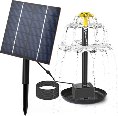 Obrázek produktu pro solární fontánové čerpadlo 2,5 W pro ptačí lázně s 9 tryskami, solárně napájené fontánové čerpadlo pro zahradní jezírko, bazén, akvárium, akvárium a venkovní prostory