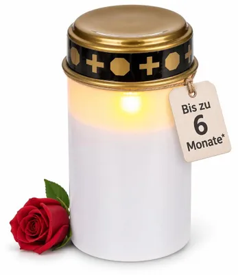 LED-Grableuchte, batteriebetrieben, Flackereffekt, 6 Monate, 1 St., weiß