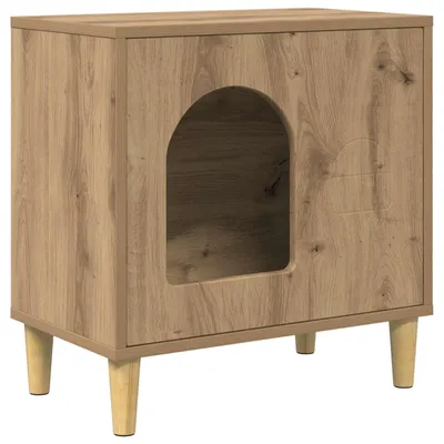 Zdjęcie produktu dla vidaXL Domek dla kota rękodzieło dąb 51 x 30 x 52 cm materiał drewnopochodny