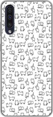 Produktbild von MuchoWow® Handyhülle Schutzhülle Hülle für Telefoonhoesje Samsung Galaxy A50 Mädchen - Katze - Muster - Mädchen - Kinder - Kinder Silikon Softcase Handy Hülle - Mobiltelefonhülle