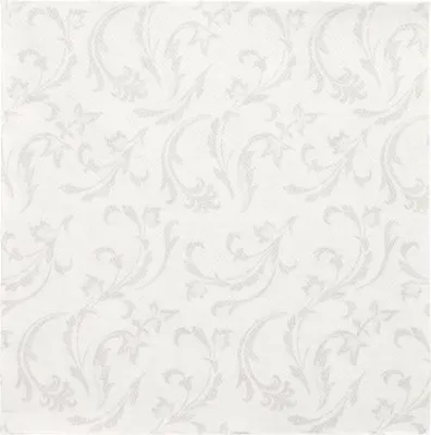 Zdjęcie produktu dla 250 serwetek Papstar ROYAL Collection, składane 1/4, 40 cm x 40 cm, białe, wzór damascato 84994