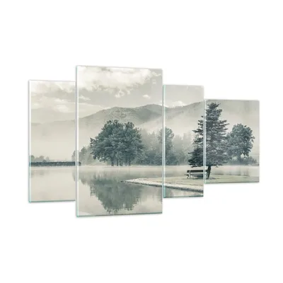 Produktbild von Bilder auf glas - 4 Teile - Cool Landschaft Berge - 120x70cm - Glasbilder - Wandbilder - Bilder - zum Aufhängen bereit - Wanddekoration aus Glas - Glas Bilder - Wandbild auf Glas - GDL120x70-4611