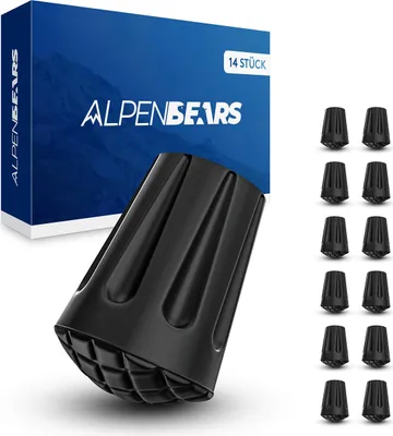 Image de Kit d'embouts pour bâtons de randonnée Alpen Bears - 14 pièces - Asphalte