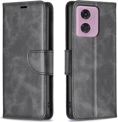 Produktbild von Mobigear Excellent  Motorola Moto G04 Hülle Klapphülle Geldbörse - Schwarz