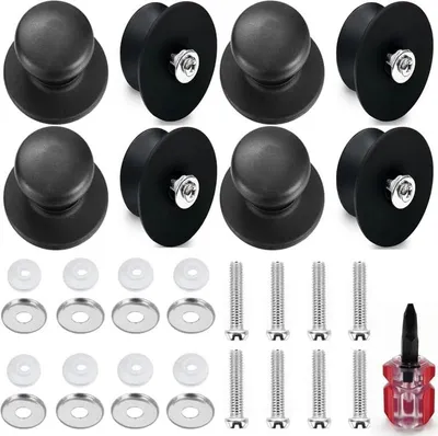 Produktbild von 8 Stück Topfdeckelgriff, Topfgriffe mit Kleiner Schraubenzieher, Hitzebeständiger, Topfdeckel Knopf Ersatz für Topfdeckel mit Löchern