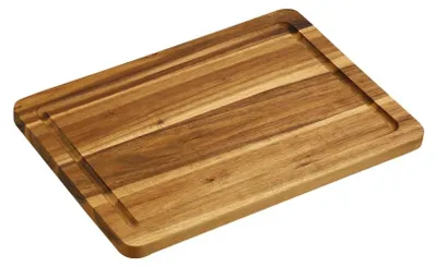 Schneidebrett Akazienholz mit Saftrille 30x20x1,5 cm