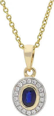 Produktbild von Saphir Kettenanhänger Gold 333 Zirkonia JL10-02-2679 JuwelmaLux