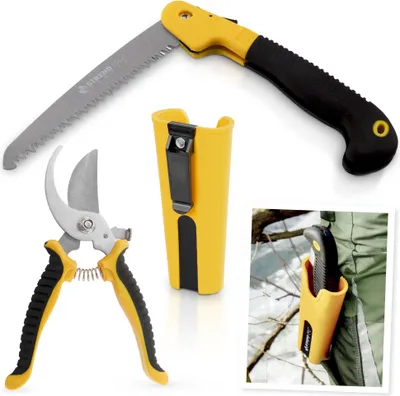 Produktbild von Set Strend Pro, Gartenschere für Äste, Säge, Etui, 3-teiliges Set