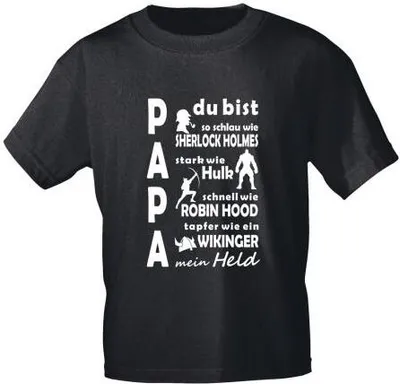 Produktbild von T-Shirt mit Print - Papa Du bist Huk Robin Hood Wikinger Held.. 12189 schwarz Gr. S-3XL Größe - XXL
