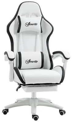 Produktbild von Gaming-Stuhl mit verstellbarer H?he und verstellbarer Rš¹ckenlehne, 65 x 65 x 121šC129 cm, schwarz-wei?