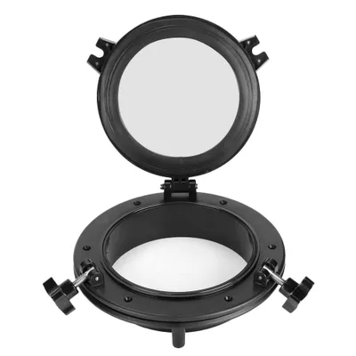 Obrázek produktu pro 8in Opening Portlight Black Jednoduchá instalace kulatého tvaru Univerzální pro RV Loď Jachta