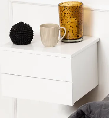 Obrázek produktu pro Smuk Noční stolek na zeď 2 zásuvky Sadie White