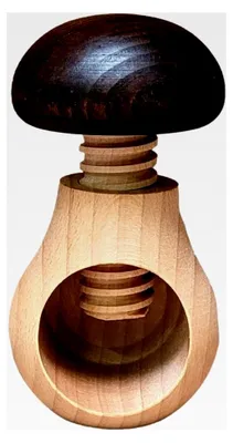 Produktbild von 2er Set Nussknacker Dunkelbraun und Fliegenpilz aus Buchenholz