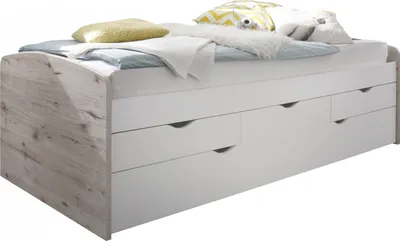 Produktbild von Kabinenbett Nasri 90x200 mit Bettkasten - Sandeiche/Weiß