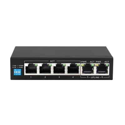 Image de Extralink KRIOS Commutateur PoE Gigabit Commutateur PoE 4x Gigabit PoE/PoE+, 2x RJ45 Uplink Gigabit, 60W