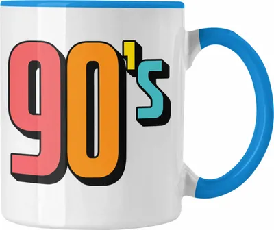 Produktbild von Trendation - 90er Jahre Tasse "90's" - Retro Geschenk für Nostalgiker (Blau)