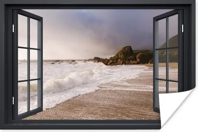 Produktbild von MuchoWow® Poster Aussicht - Meer - Strand 90x60 cm - Schlafzimmer