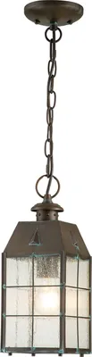 Produktbild von Pendelleuchte außen Glas Messing massiv E27 IP44 H: max. 205,1 cm in Antik Maritim Außenleuchte